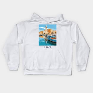 A Pop Art Travel Print of Trani - Italy Kids Hoodie